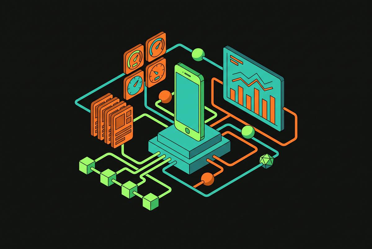 Cover illustration for “Instrumentation and Observability Stack for Production iOS Apps”