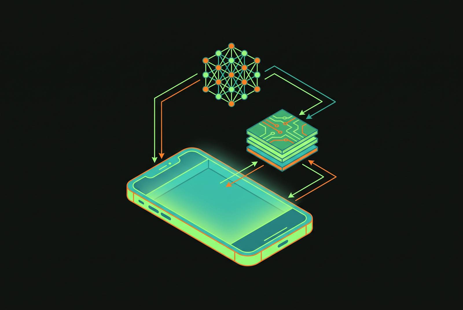 Cover illustration for “On-Device LLM Inference on iPhone Using Apple Intelligence and Core ML”