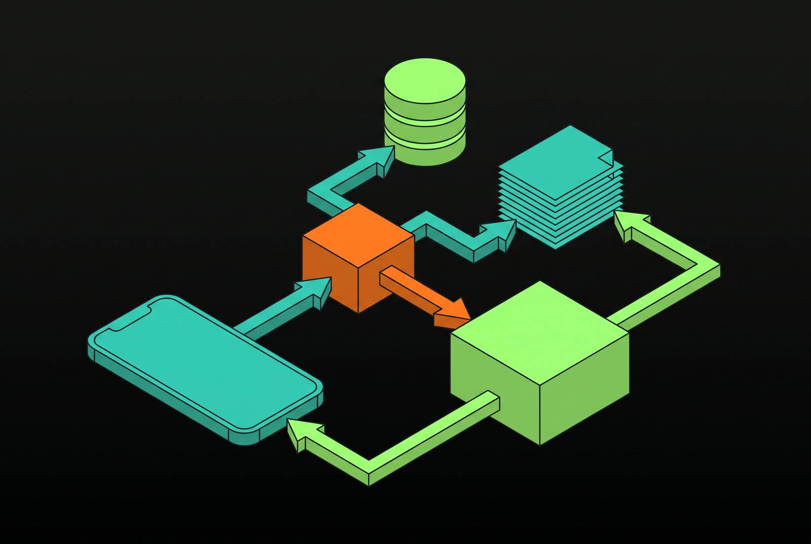 Cover illustration for “Retrieval-Augmented Generation Architecture for iOS Apps”