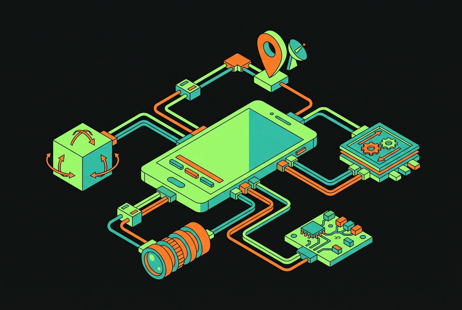 Cover illustration for “Native Modules in React Native for iOS Hardware and Sensor Access”