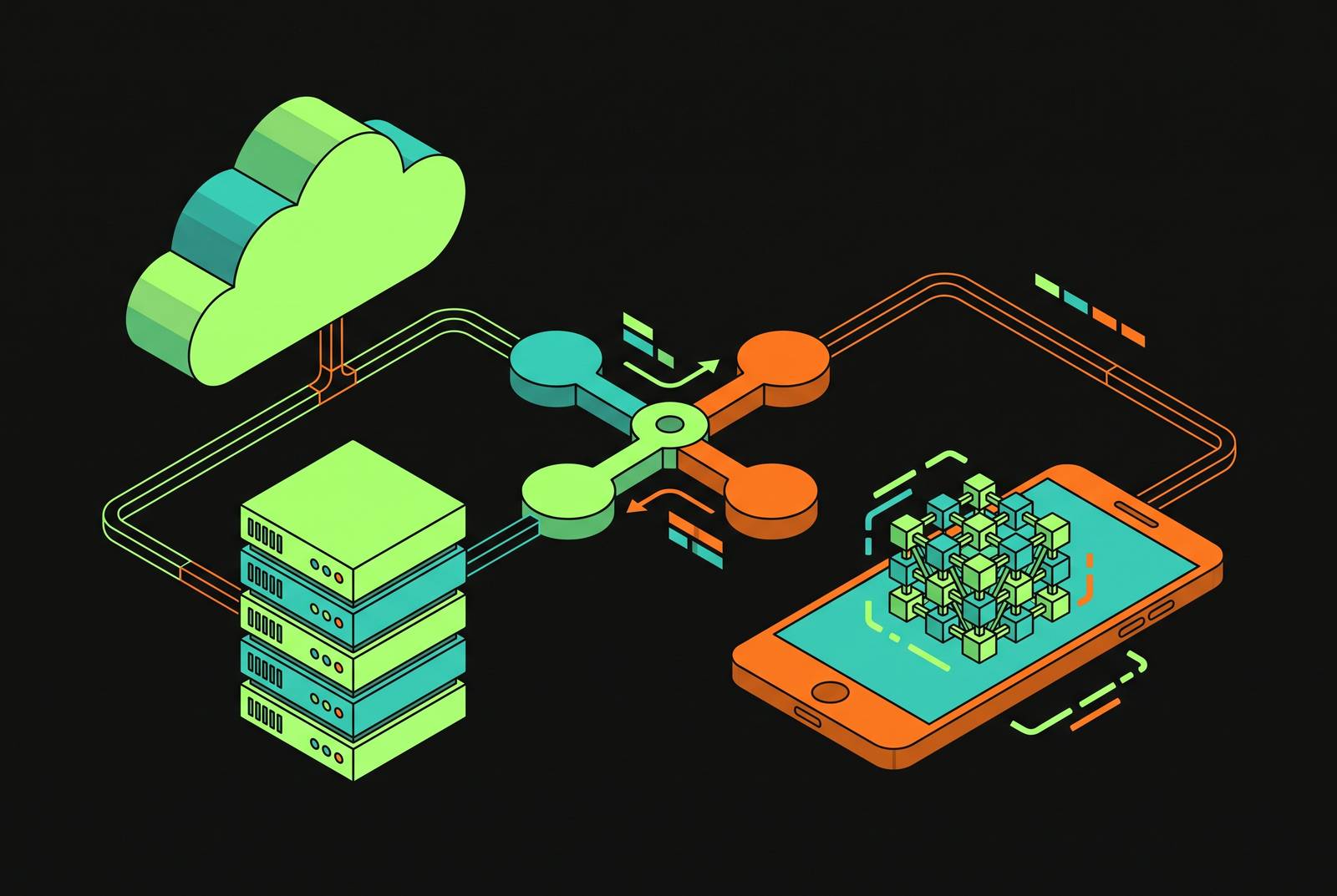 Cover illustration for “Evaluating When to Use Cloud LLM APIs vs On-Device Inference in iOS Products”