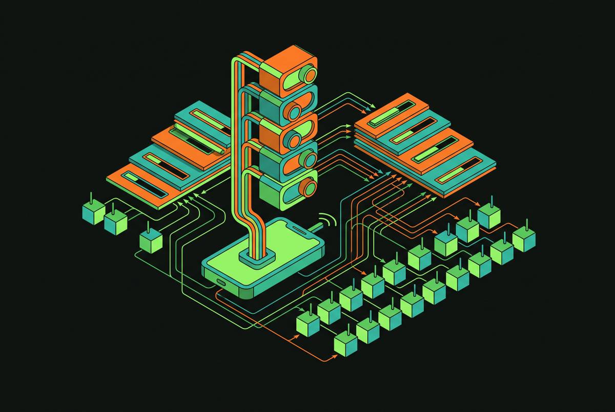 Cover illustration for “Feature Flag Architecture for iOS Apps at Consumer Scale”