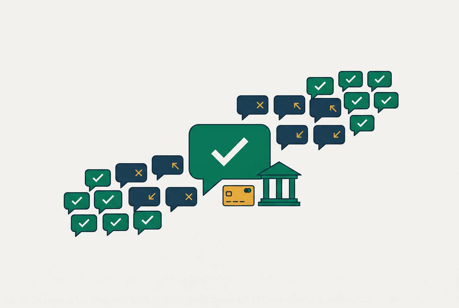 Cover illustration for “Correcting AI Chatbot Misinformation About Bank Products at Scale”