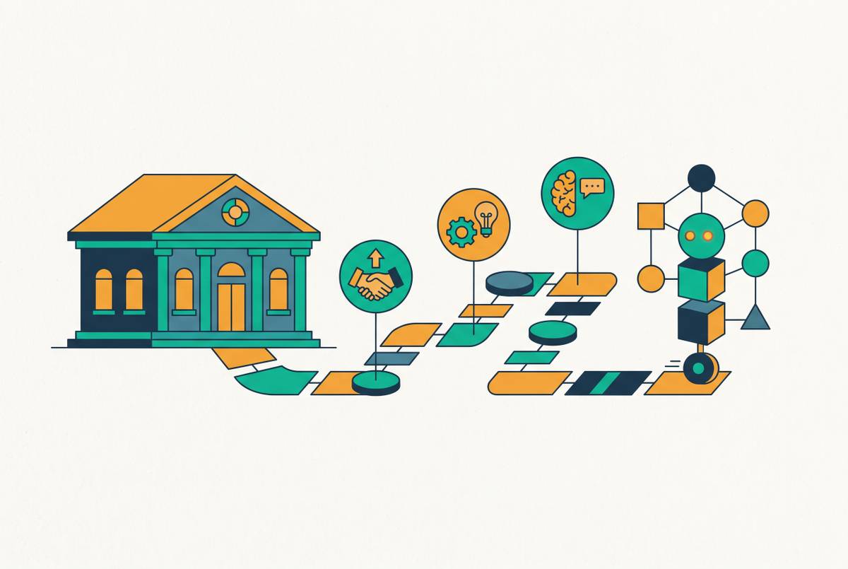 Cover illustration for “AI Agent Adoption Journeys at Community Banks and Credit Unions”