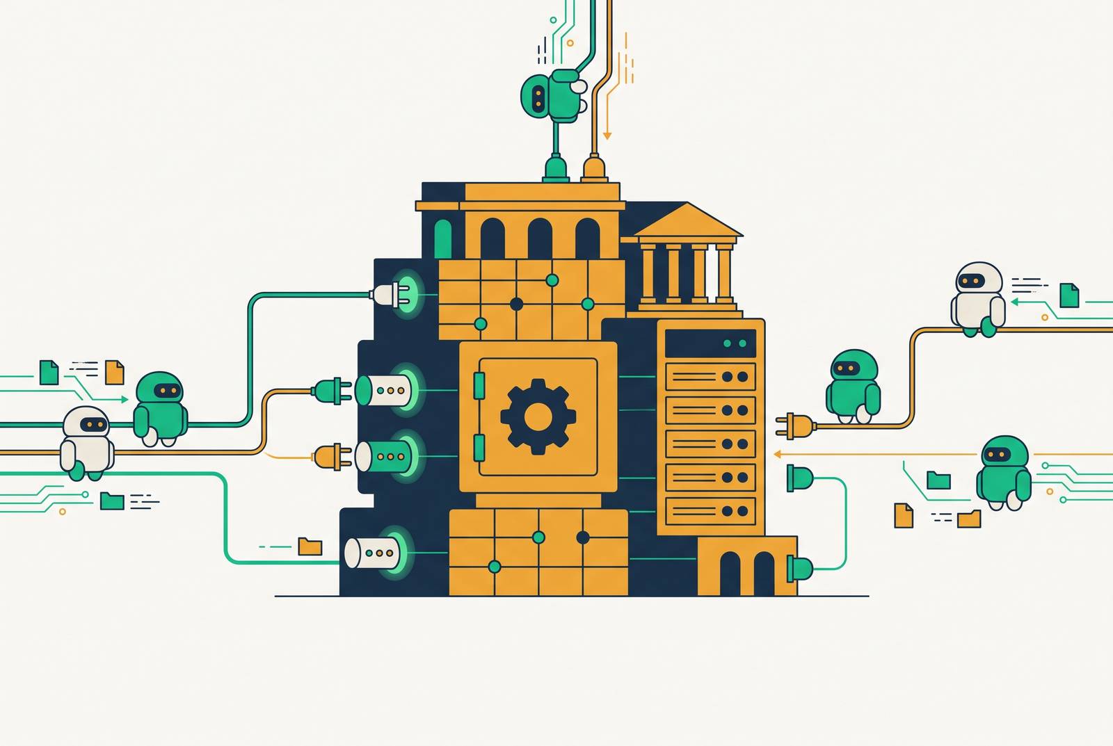 Cover illustration for “Deploying AI Agents on Existing Core Banking Infrastructure”
