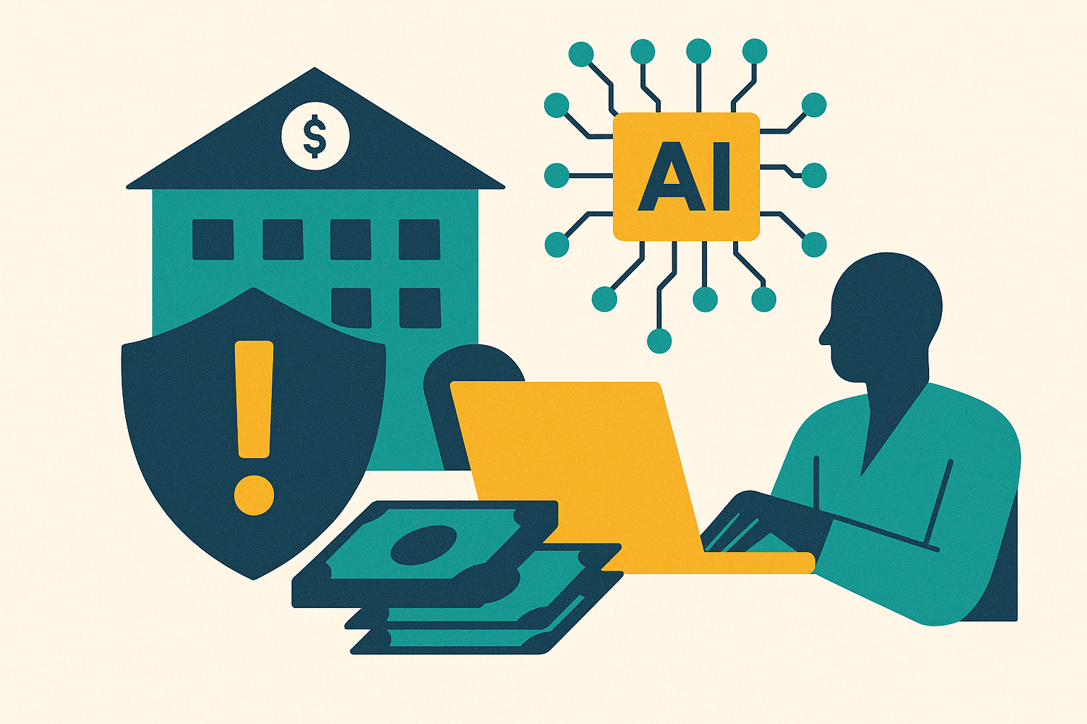 Cover illustration for “How to Mitigate Operational Risk in Banks Deploying AI”