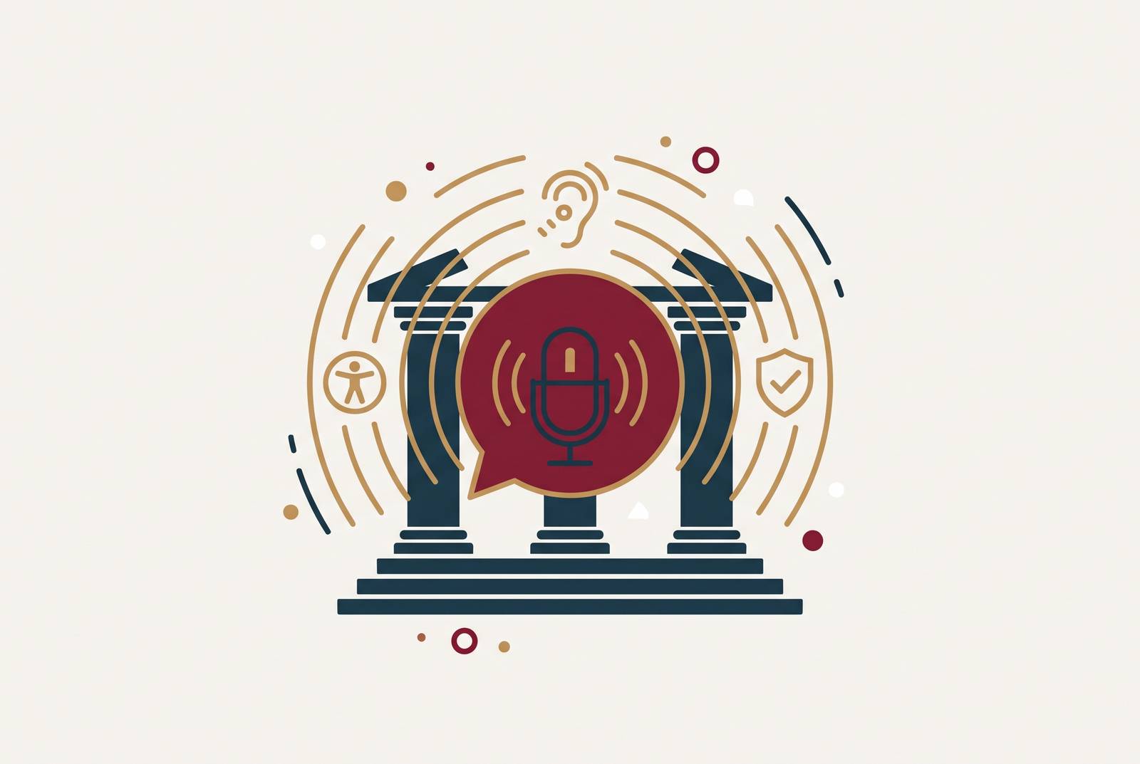 Cover illustration for “ADA and Section 508 Compliance for Bank Voice Interfaces”