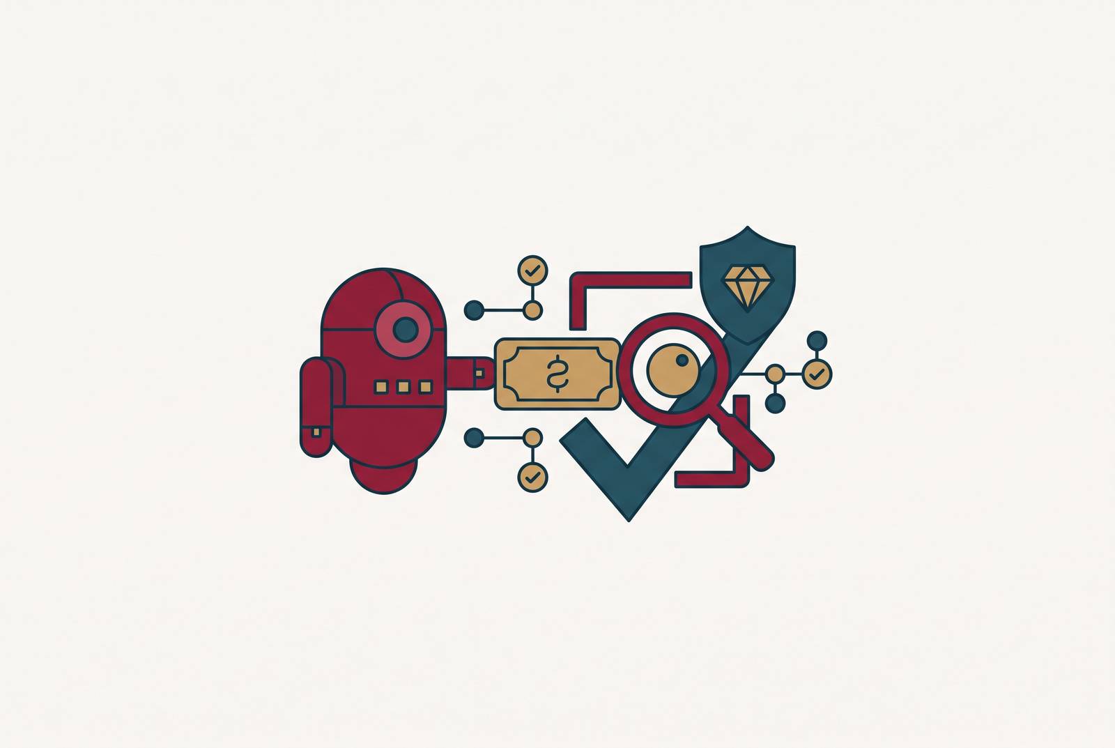 Cover illustration for “Model Validation Requirements for AI Agents That Execute Transactions”