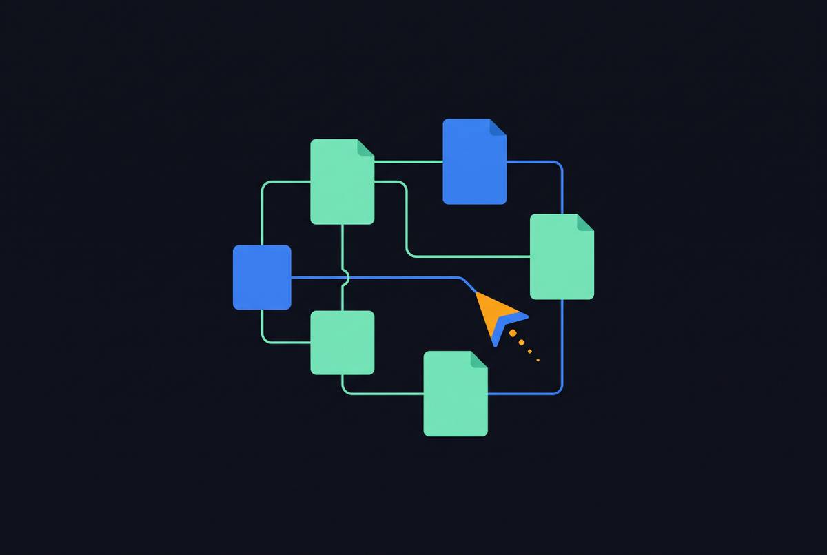Cover illustration for “Cross-Linking Documentation to Improve Agent Navigation”