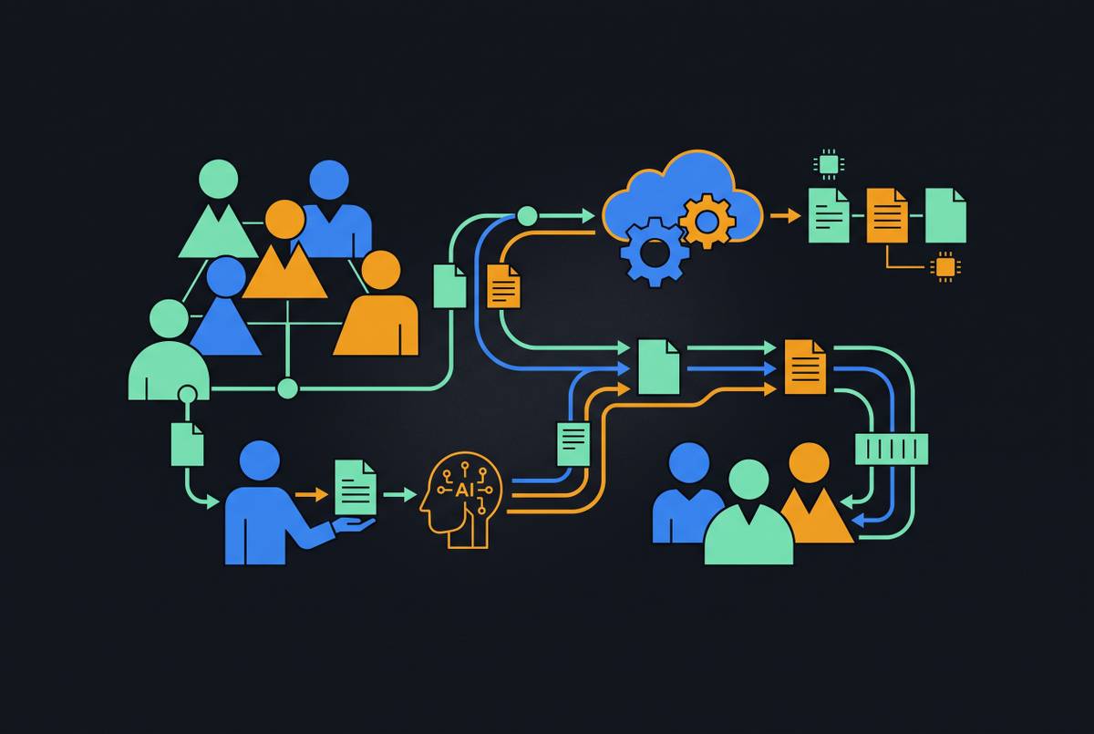 Cover illustration for “Roles and Workflows for AI-Native Documentation Teams”