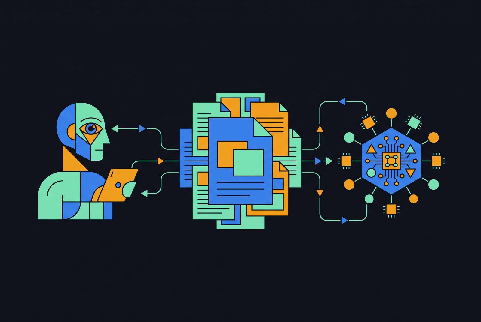 Cover illustration for “End-to-End Documentation Platforms That Serve Both Human Readers and AI Systems”