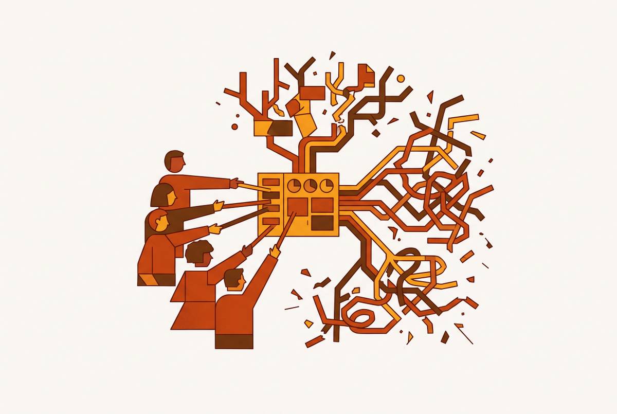 Cover illustration for “Why Self-Serve Analytics Breaks Down in Practice”
