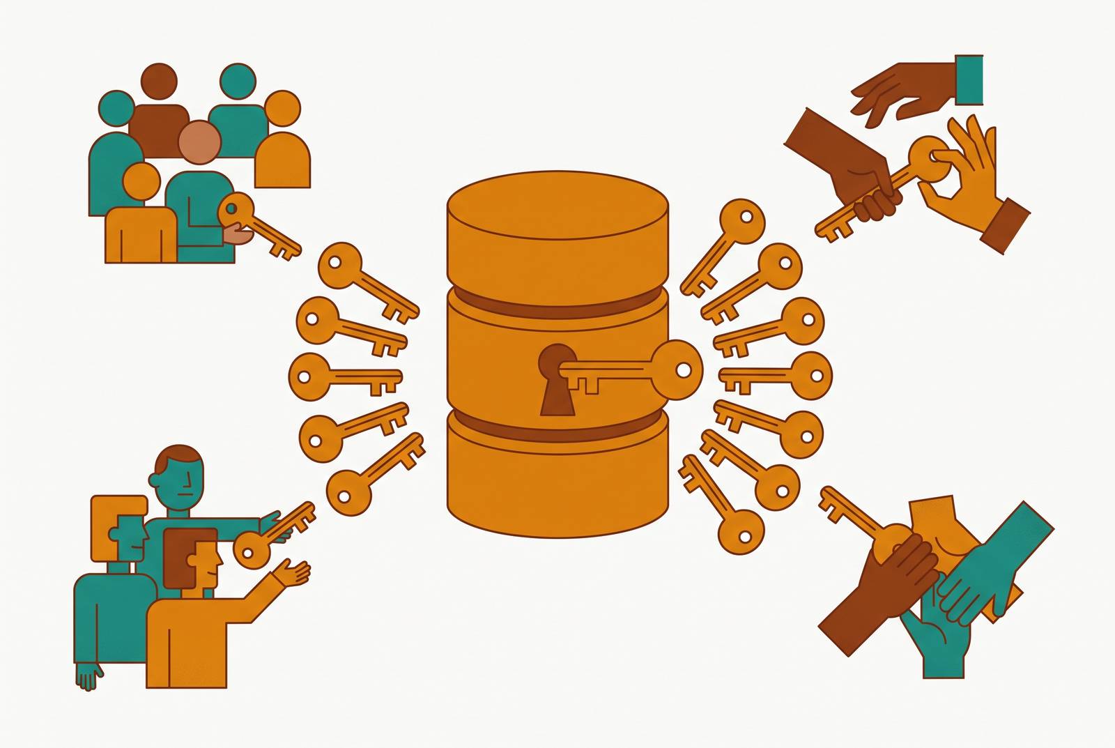 Cover illustration for “Risks of Sharing Database Credentials Across Team Members”