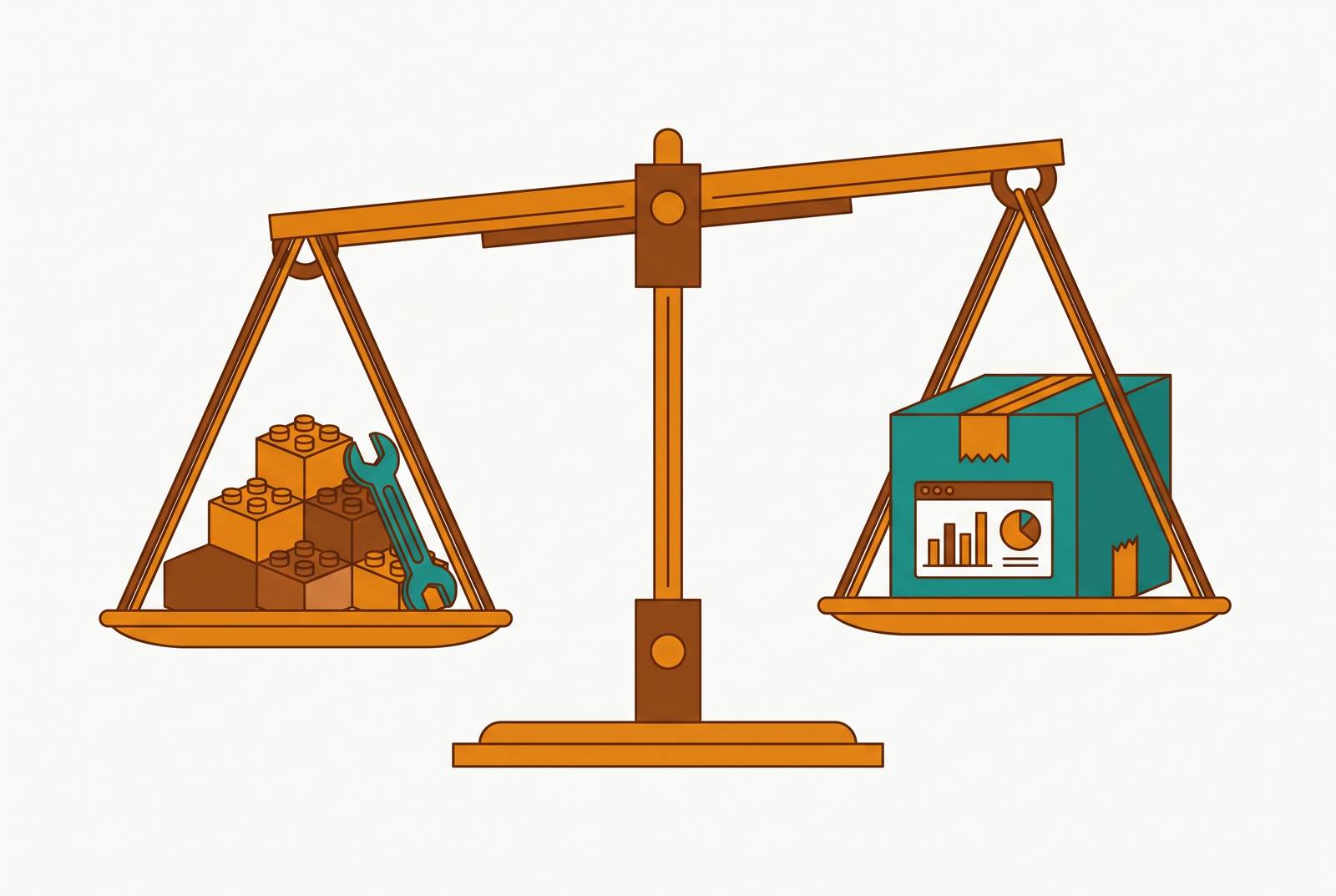 Cover illustration for “Build vs Buy Decision for Internal Admin Panels”