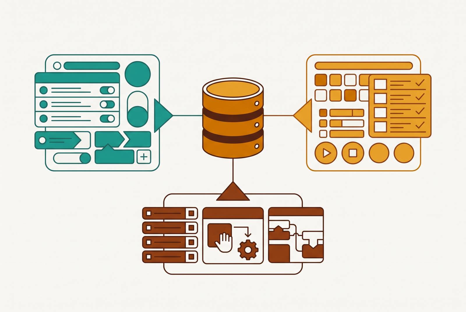 Cover illustration for “Retool vs Appsmith vs Tooljet for Internal Database Apps”